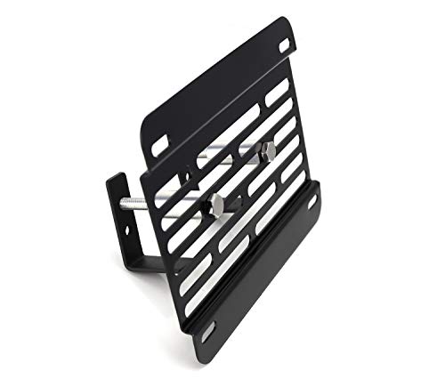 Ijdmtoy No Drill Front Grille Mesh Mount License Plate Relocator Kit Compatible With Challenger Charger Durango Grand Cherokee W/Diamond Shape Lower Bumper Grill Mesh/Insert #TOP1