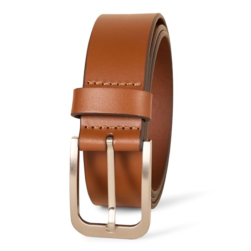 Amazon Essentials Mens Classic Jean Genuine Leather Belt Tan 36