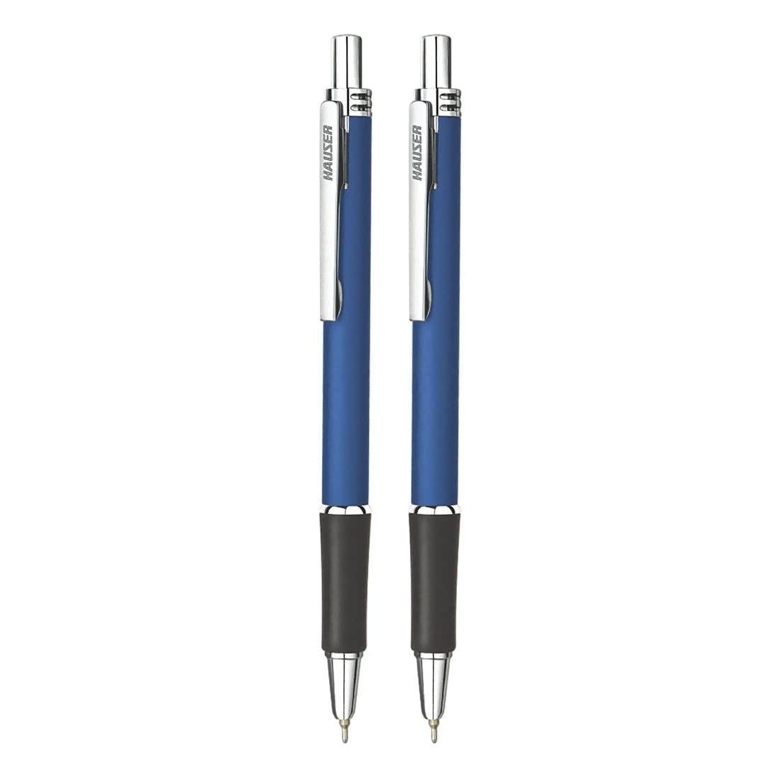Hauser Trent Retractable Ball Pen Box Pack 0 7 mm Tip Size Slim Clip Design With Chrome Plated
