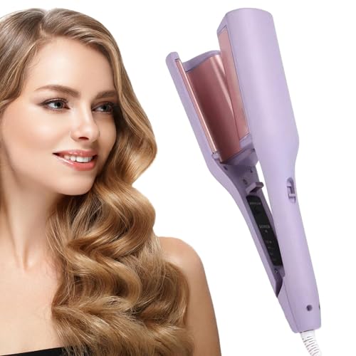 Rizador De Rizador - Plancha Calentada De Onda Profunda Con Temperatura Ajustable De 32 Mm, Para Dar Volumen Al Cabello | Herramienta De Peinado Portátil Para Dormitorio, Hogar, Viaje, Salón, P