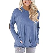 Pink Queen Womens Loose Crew Neck Batwing Sleeve Patches Blouse Top T-Shirts