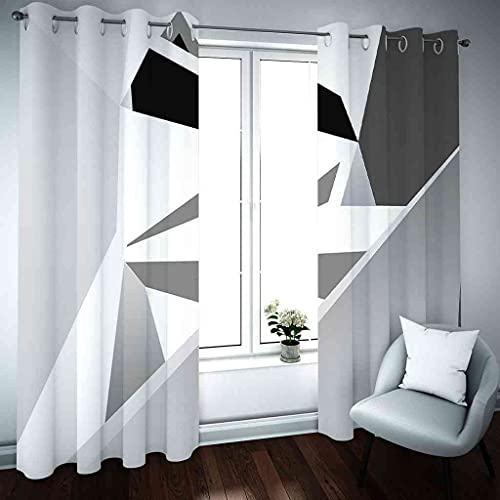 Rideau occultant chambre coucher et salon motif 3D créativité noire - 3