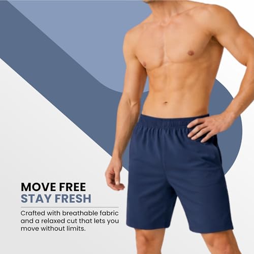 Image of GYMIFIC Mens Sports Training Running Dry Fit Solid Boxer Shorts | Premium Lightweight Stretchable Activewear Gym Shorts for Running, Workout, Training & Fitness