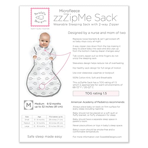 Swaddledesigns Soft Fleece Sleeping Sack, Hedgehog, Black, Medium, 6-12 Months, Wearable Blanket With 2-Way Zipper #TOP5
