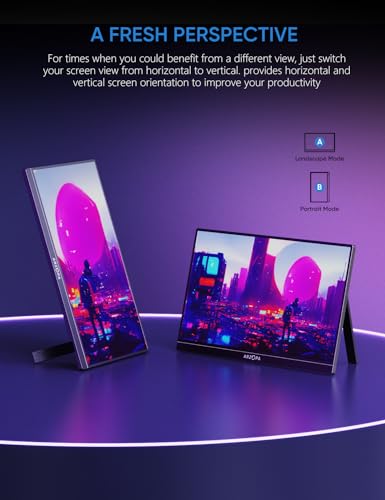 Image of ARZOPA 16.1'' 144Hz Portable Monitor with Kickstand, 106% sRGB 1920x1080P FHD HDR 144HZ Gaming Monitor, Ultra Slim - Eye Protection-External Second Screen for Laptop /PC /Mac /PS3 /4 /5 /Xbox - Z1FC
