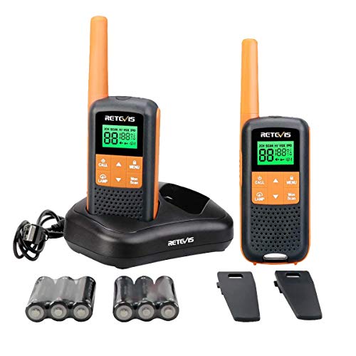 Retevis RT49 Walkie Talkies for Adults Rechargeable FRS NOAA Weather Alert LCD AA