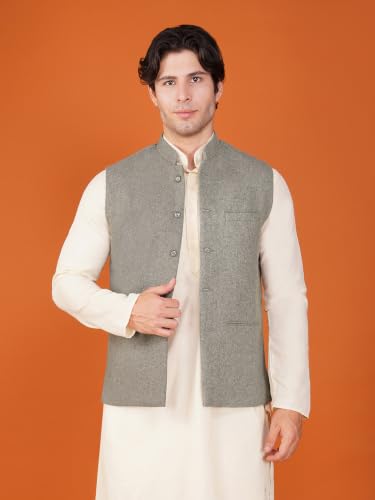 Image of Vastraa Fusion Men's Pure Wool Export-Quality Indian Traditional Nehru Jacket /Woolen Jacket For Men