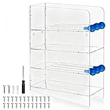 FOUR E'S SCIENTIFIC Acrylic Pipette Rack, Clear Counter Top Wall Mounted Pipette Stand with 4 Compartment Lab...