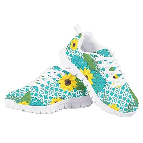 Girls Mesh Athletic Tennis Shoes Cartoon Cute Print Nonslip Lace Up Soft Running Shoes for Kids Girls4
