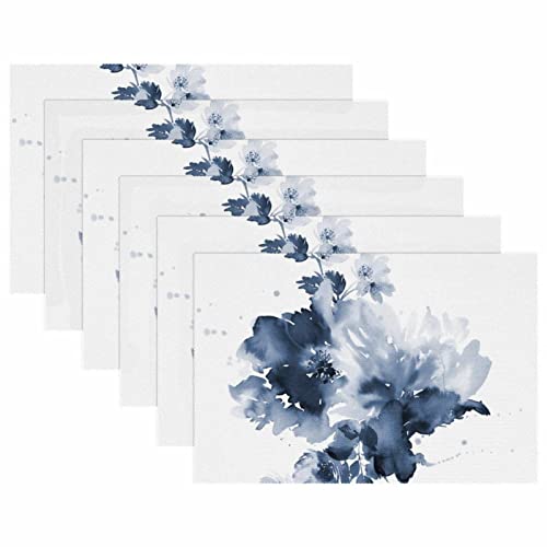 Set de table fleur aquarelle de qualité supérieure résistant à la chaleur - 6