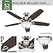 Hunter 53090 Builder Deluxe Ceiling Fan 52 inches Brushed Nickel