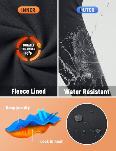 baleaf 25''/30'' Women's Fleece Lined Leggings Water Resistant High Waist Winter Running Hiking Pants Zipper Pockets4