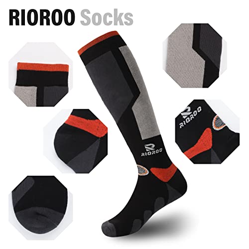Rioroo Ski Socks, 2/3 Pairs Skiing, Snowboarding, Outdoor Sports Socks For Mens Womens Youth ,Thermal Knee-High Warm Socks #TOP1