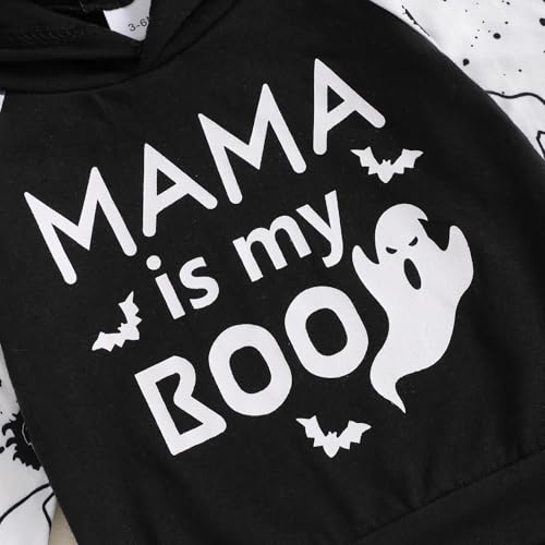 Halloween Baby Clothes Mama Is My Boo Ghost Hoodie Long Sleeve Sweatshirt Tops Pants Toddler Fall Winter Outfit Set3