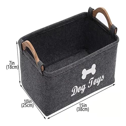 AWHAO Haustier Spielzeug Organizer Box, Welpen Sachen Korb, Rechteckig, Vielseitig Einsetzbar, Zusammenklappbar, Katzenspielzeug Boxen, Hundebedarf, Lagerpl, Für Zuhause Und Büro, Lagerpl, Schwarz