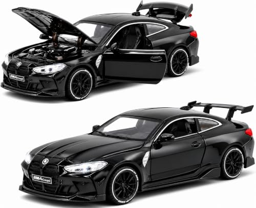 Image of Invite 1:32 Diecast Model Alloy M4 Metal Pull Back Car with Sound Light, Openable Doors, Toy Vehicles for Kids Gift, car for Kids-Black