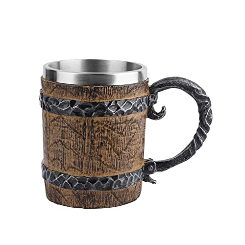 Image of Klomveris Party Whiskey Beer Mug, Retro Resin Viking Beer Mug, 450ml Wine Coffee Cup Medieval Drinking Cup for Bar Restaurant Home Decor