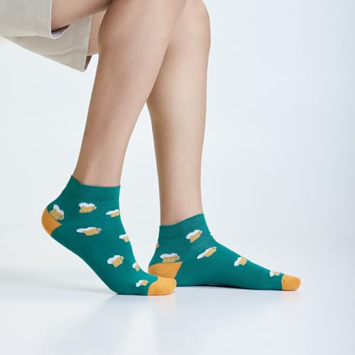 Image of Mint & Oak Men Ankle Socks, Printed Funky Socks, Cotton Unisex Ankle Length Sock, Odour Free Socks - Pack of 1