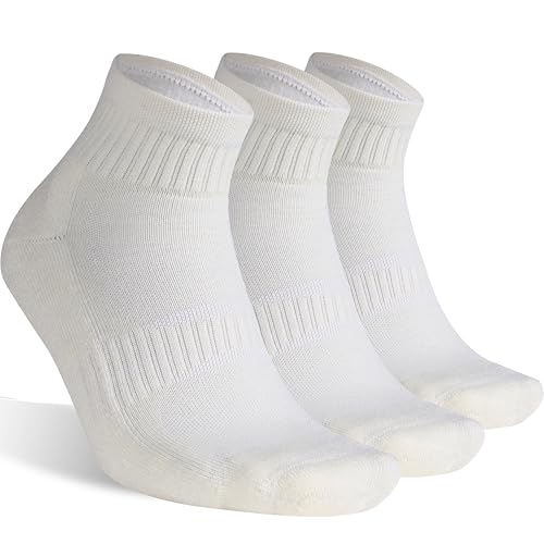 Merino Wool Ankle Socks for Men Women - Moisture-Wicking, Breathable, Arch Support, Padded Workout Year-Round Wear