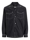 JACK&JONES RDDROB - Giacca in jeans da uomo, taglia M, denim nero, M