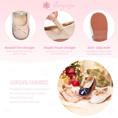 Image of Flaryzone Toddler Little Girl Mary Jane School Uniform Oxfords Flat Dress Shoes