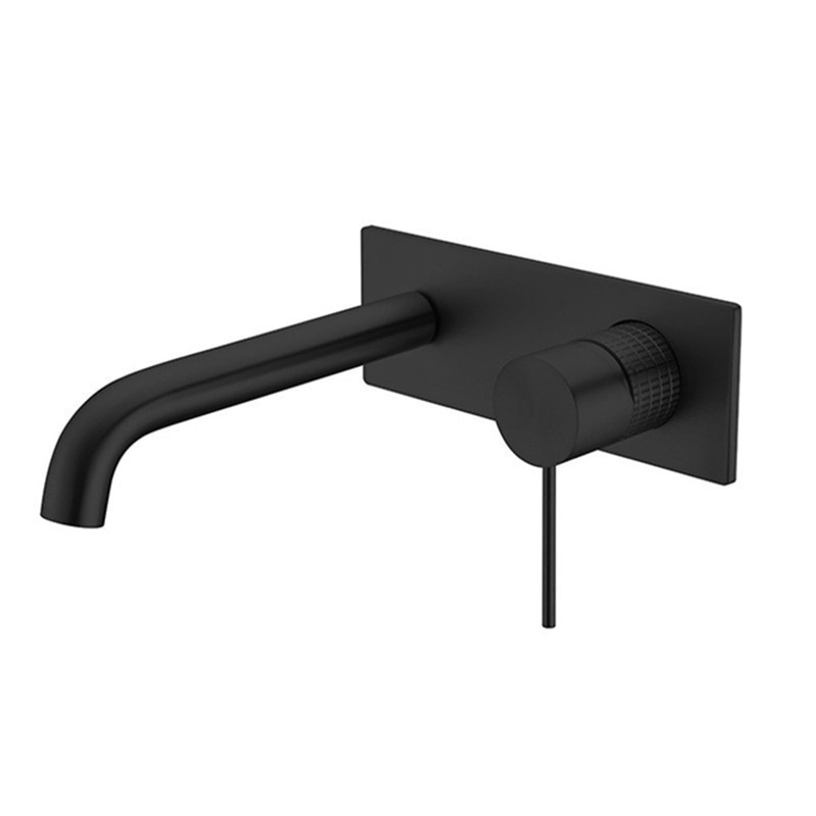 Mitigeur mural encastré noir en laiton pour lavabo de salle de bain moderne