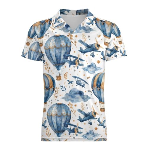 Boys' Classic Polo Shirts Short Sleeve Moisture-Wicking Golf & Tennis Shirts for Youth Teens Air Balloons Steamp4