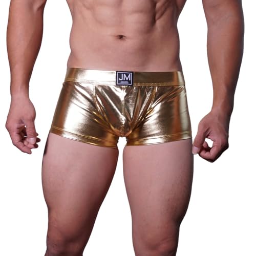 JOCKMAIL Herren Boxershorts Atmungsaktive Schnell Trocknende Unterhosen Männer Sexy Sportlich Weich Elastisch (DE/NL/SE/PL, Alphanumerisch, M, Regular, Regular, Gold)