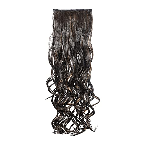 Image of KIS Synthetic Curly Hair Extensions with 3 Clip-in for Women, Globle | 23 Inches, Natural, Soft Heat Resistant Hair, Thick Washable Reusable, Artificial Hair Clip on Extension for Bridal, Wedding