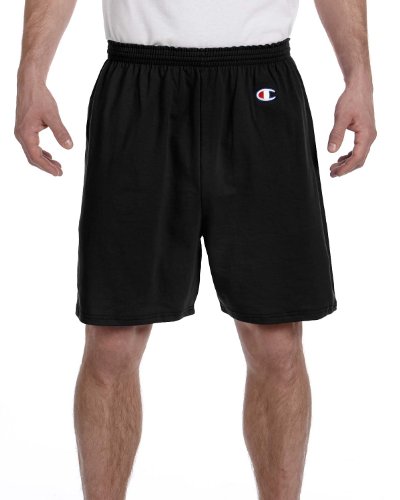 Champion 6.3 oz Cotton Gym Shorts in Black - Medium