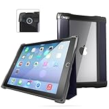UZBL Case for iPad 9th Generation (2021) / 8th Generation (2020) / 7th Gen (2019) 10.2 Inch, Rugged Folio, Premium Vegan Leather Case Cover, Transparent Rear Window, Magnetic Cover with Kickstand