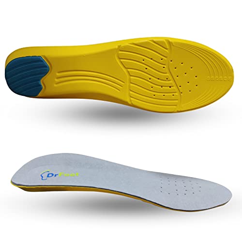 Image of Dr Foot Gel Insoles Pair | For Walking, Running, Sports Shoes | All Day Comfort Shoe Inserts With Dual Gel Technology | Ideal Full-Length Sole For Every Shoe For Unisex- 1 Pair (Size - L) (Pack of 2)