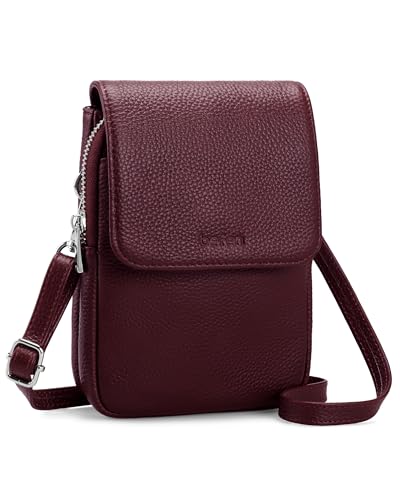 Image of befen Genuine Leather Crossbody Bags for Women, Cell Phone Cross body Purse Bag with RFID Blocking Card Slots