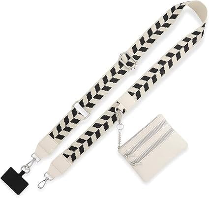 Sinbyuer Phone Strap with Zipper Pouch for Women | Adjustable Crossbody Mobile Lanyard with Detachable Wallet & Card Holder | Universal Hands-Free Phone Sling Strap Compatible with All Smartphones-image-1