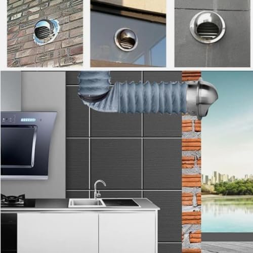 4" 6" 8" 10" Stainless Steel Wall Ventilation Outlet - Round Air Soffit Vents with Built-in Screen Mesh for Ducting & External Extractor, Durable & Weather Resistant