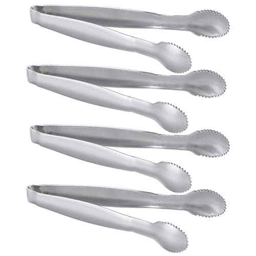 MSY BIGSUNNY Lot de 4 mini pinces à sucre en acier inoxydable 10,2 cm Cover