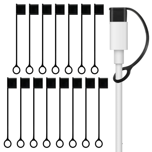YBEATY 16 Pcs USB Caps for USB C Cable Anti Loss Tether Silicone USB Port Protective Cover Anti Dust Anti-Dust Pluggy Caps for Type C Cable Charging Male Port Devices Headphone Jack