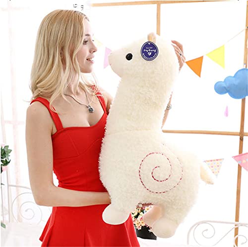 GLITZFAS Alpaka Stofftier Plüschtier, süße weiche Kuscheltier plüsch Pferd Spielzeug (Weiß,28 cm)
