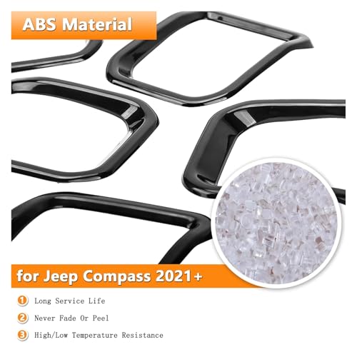 Marco para parrilla delantera de Jeep Compass 2021-2025 con acabado elegante y resistente 4