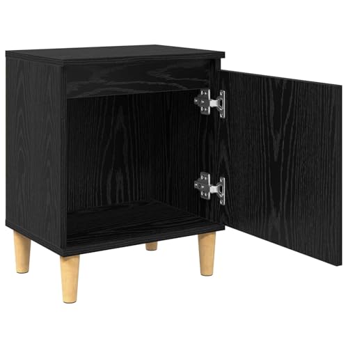 Table de chevet compacte et fonctionnelle chêne noir avec rangement ouvert - 6