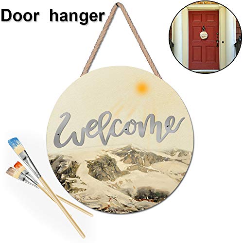 Haohai 6 Pieces 15cm Wood Circles for Crafts Unfinished Round Wood Plaque, Wooden Cutouts for Door Design Painting (6Pcs 15cm) - Image 3