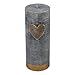 Produktbild Celebration Kerze Stumpenkerze rustikal Golden Heart Vintage Shabby Chic Herz Grau 75 mm Art. 5407 (Unparfümiert)