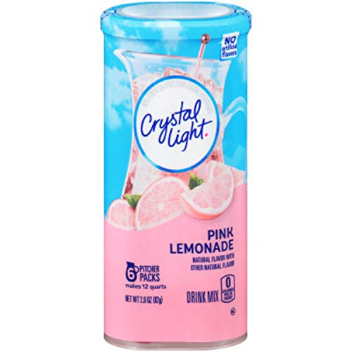 Crystal Light Pink Lemonade Drink Mix (24 Pitcher Packets, 4 Canisters of 6)