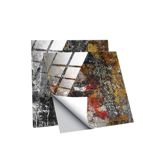 QAUUCP Azulejos Adhesivos 10 Pegatinas Autoadhesivas de PVC for Azulejos de Cocina, for Pared, de Cristal, Efecto Piedra Artificial, for salpicadero de baño.(TS246,5.9 Inch)