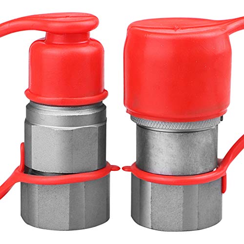 Image of 3 /4 inch NPT Skid Steer Bobcat Kubota Flat Face Hydraulic Quick Connect Coupler | Bobcat Skid Steer Hydraulic Couplers Quick Disconnect Couplings Interchange with 1 /2 inch ISO 16028 Body + 3 /4 inch NPT Thread