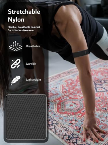 Image of TUDIA Stretchable Wrist & Armband Case for Amazfit Helio Strap [2-in-1 Strap] Bicep & WristBand for Helio Fitness Tracker (Case & Band Only)