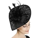 Vintage Army Fascinator Hair Hats for Elegant Women Wedding Church Occasion Accessories Feathers Headpieces Black