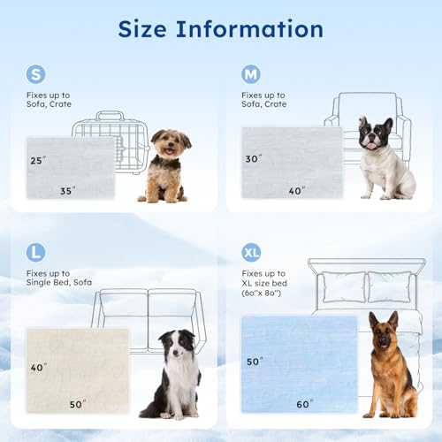 ZOMISIA Cooling Blanket for Large Dogs - High Cold Washable Pet Blanket, Travel Soft Dog Summer Essentials, Grey, 40"x50" - Image 7