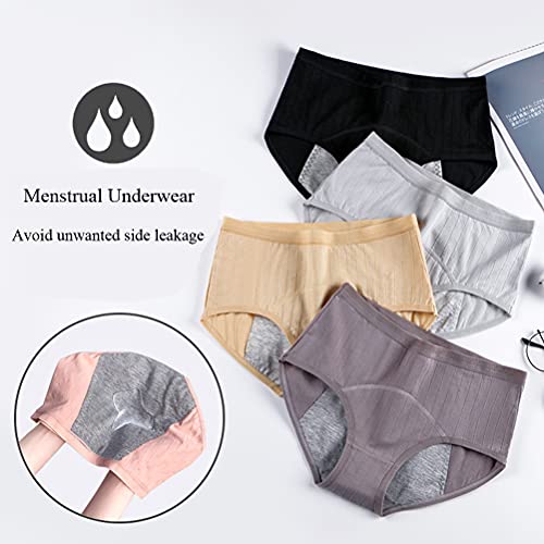 Teenager Girl's Breathable Cotton Period Panties Pack of 4pcs Menstrual Heavy Flow Leak-Proof Underwear Briefs (X-Large, Style6)2