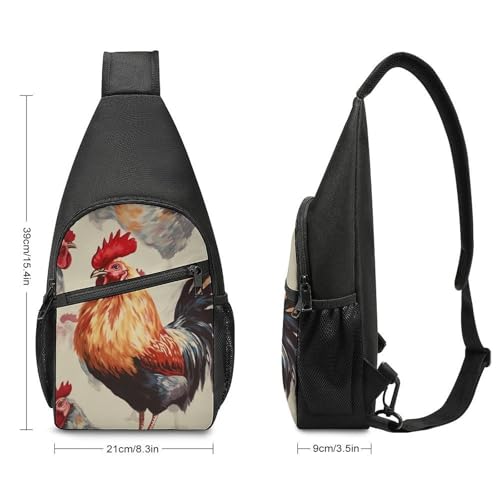 Morrales de senderismo sling bag con pintura Animal Chicken miniatura 2